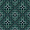 Luxury celtic seamless pattern. Ornamental rhombus background. Repeat textured background. Celtic gothic style golden Deco