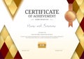 Luxury certificate template with elegant border frame, Diploma d Royalty Free Stock Photo