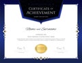 Luxury certificate template with elegant border frame, Diploma d Royalty Free Stock Photo