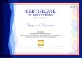 Luxury certificate template with elegant border frame, Diploma d