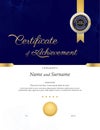 Luxury certificate template with elegant border frame, Diploma design Royalty Free Stock Photo