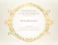 Luxury certificate template with elegant border frame, Diploma design Royalty Free Stock Photo