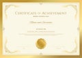 Luxury certificate template with elegant border frame, Diploma design for graduation or completion Royalty Free Stock Photo