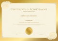 Luxury certificate template with elegant border frame, Diploma design for graduation or completion Royalty Free Stock Photo