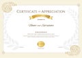 Luxury certificate template with elegant border frame, Diploma design for graduation or completion Royalty Free Stock Photo