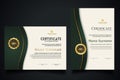 Luxury certificate template with elegant corner frame and realistic texture pattern, diploma Vector illustration Royalty Free Stock Photo