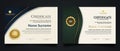 Luxury certificate template with elegant corner frame and realistic texture pattern, diploma Vector illustration Royalty Free Stock Photo