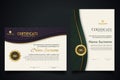 Luxury certificate template with elegant corner frame and realistic texture pattern, diploma Vector illustration Royalty Free Stock Photo