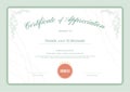 Luxury certificate template with elegant floral border frame, Di Royalty Free Stock Photo