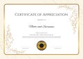Luxury certificate template with elegant floral border frame, Di Royalty Free Stock Photo