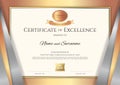 Luxury certificate template with elegant golden border frame, Di Royalty Free Stock Photo