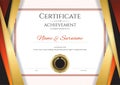 Luxury certificate template with elegant golden border frame, Di Royalty Free Stock Photo