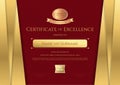 Luxury certificate template with elegant golden border frame, Di Royalty Free Stock Photo