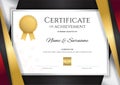 Luxury certificate template with elegant golden border frame, Di Royalty Free Stock Photo