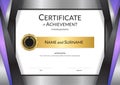 Luxury certificate template with elegant golden border frame, Di Royalty Free Stock Photo