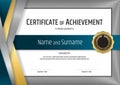 Luxury certificate template with elegant silver border frame, Di Royalty Free Stock Photo