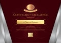 Luxury certificate template with elegant silver border frame, Di