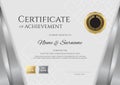 Luxury certificate template with elegant silver border frame, Di Royalty Free Stock Photo