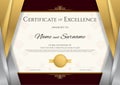 Luxury certificate template with elegant silver and golden border frame, Diploma design for graduation or completion Royalty Free Stock Photo