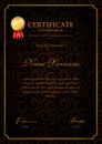 Luxury certificate template with gold medal. diploma, achievement, and appreciation certificate Royalty Free Stock Photo