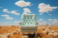 Luxury chair sitting in the middle of a desert