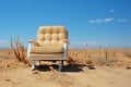 Luxury chair sitting in the middle of a desert