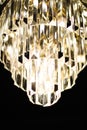 Luxury chandelier with crystal glass, interior design and home decor lighting detail