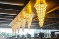 Luxury chandelier lighting in hotel corridor Royalty Free Stock Photo