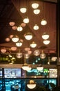 Luxury chandelier lighting in shop window Royalty Free Stock Photo