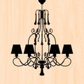 Luxury chandelier on peachy wallpaper