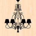 Luxury chandelier on peachy wallpaper Royalty Free Stock Photo