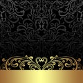 Luxury charcoal Background with golden floral Border.