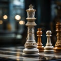 Luxury Chess pieces. Business leader and strategy concept. Generative AI Royalty Free Stock Photo