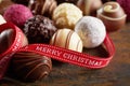 Luxury chocolate Merry Christmas background