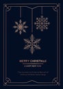 Luxury Christmas greeting card or banner design template. Rose g