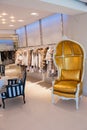 Luxury clothes and furs in a retail fashion store
