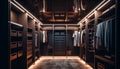 Luxury clothing collection stored in modern closet generated by AI