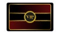 Luxury Club Card For VIP Members. Red Stripes. Gold Ornament