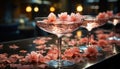 Luxury cocktail bar elegant wine, fresh flowers, and celebration generated by AI Royalty Free Stock Photo