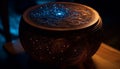 Luxury coffee cup shines on rustic table generated by AI