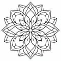 Nature-inspired Mandala Coloring Page With Large Flower