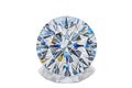 Luxury colorless transparent sparkling gemstone round shape cut diamond isolated on white background