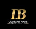 Luxury company logo. logotype letterhead DB. creative icon logo sign symbol template