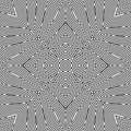 Luxury Concentric Stripe Line Geometric Optical Illusion Effect Line Art.Geometric B/W Seamless Pattern Vector Object Background