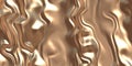 Luxury copper shiny silk 3D illustration design, elegant liquid satin