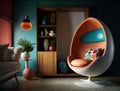 Luxury creative bright interior design of living room. Generative AI