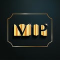 Luxury creative golden vip label. Premium card template design on dark background. VIP invitation design template