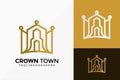 Luxury Crown Town Estate Logo Vector Design. Abstract emblem, designs concept, logos, logotype element for template Royalty Free Stock Photo