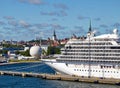 Luxury cruise boat in port in Tallin Estonia Royalty Free Stock Photo