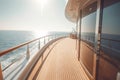 Luxury cruise ship deck with view on the sea and sky. Royalty Free Stock Photo